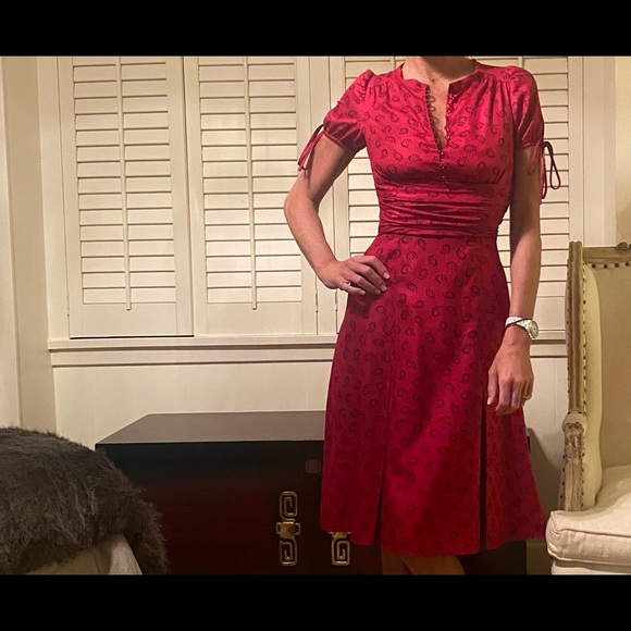 marc jacobs red silk dress Marc Jacobs Vestido The Satin Bow | Rojo